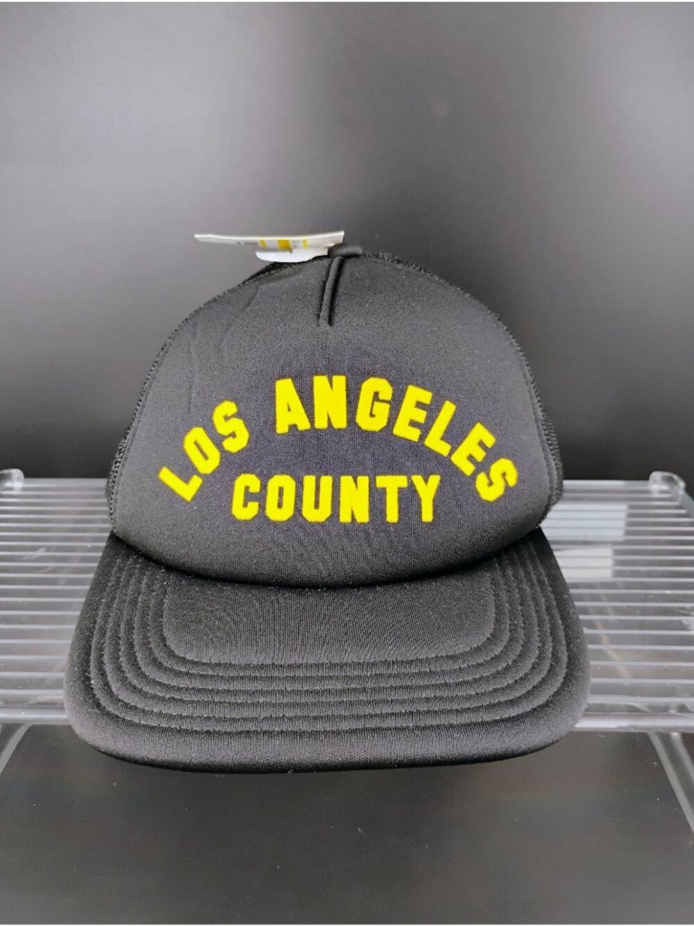 Los Angeles County Black Mesh Trucker Hat Mighty Fine Snapback